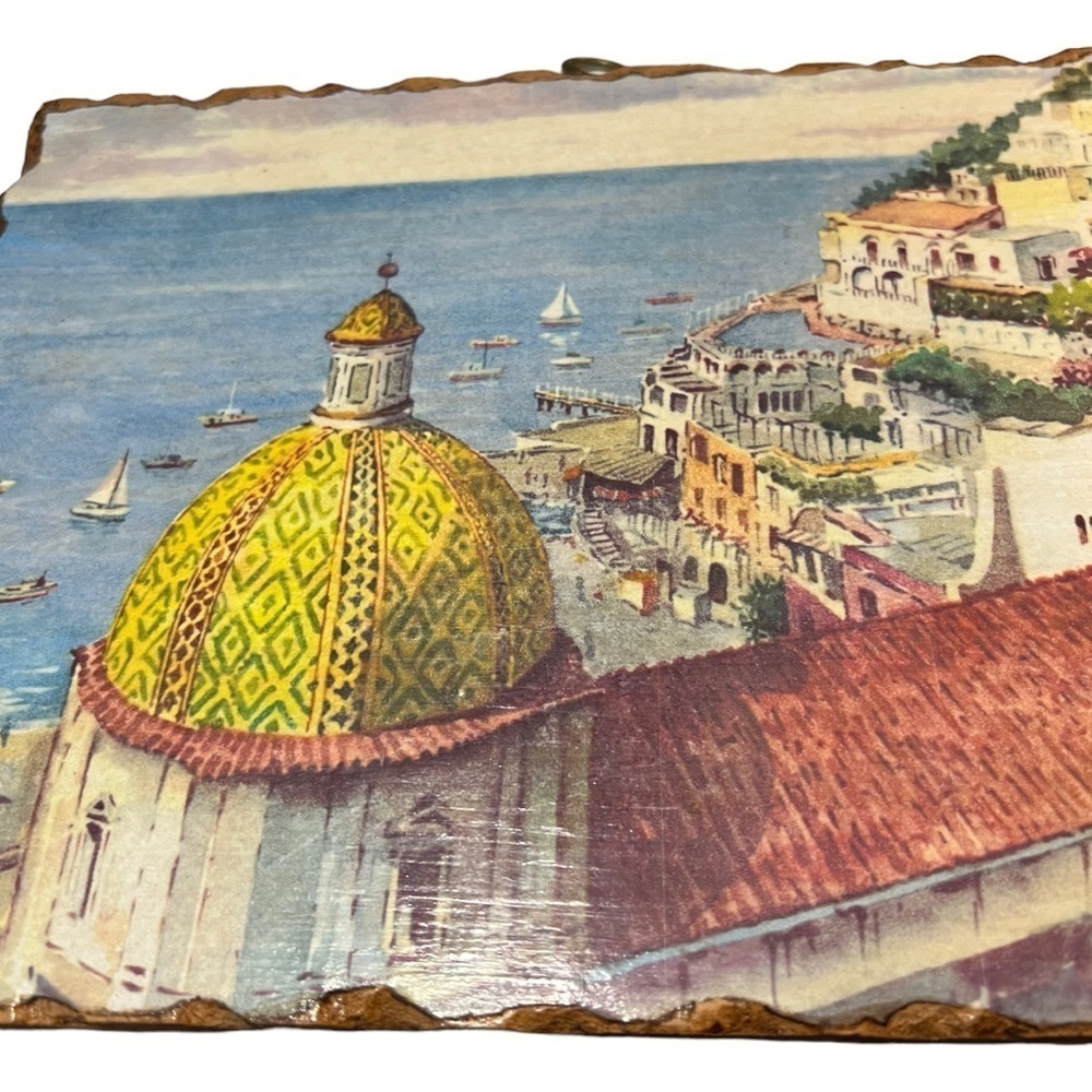 Italian Ceramic Decorative Tile Seaside Scene 10 x 8 Wall Hanging - Picture 4 of 4